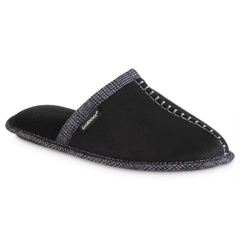 isotoner Titus Mens Scuff Slippers Black Product Image
