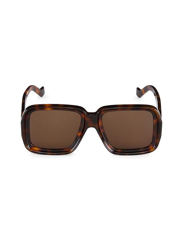 Mens Tortoiseshell 56MM Rectangular Sunglasses Product Image