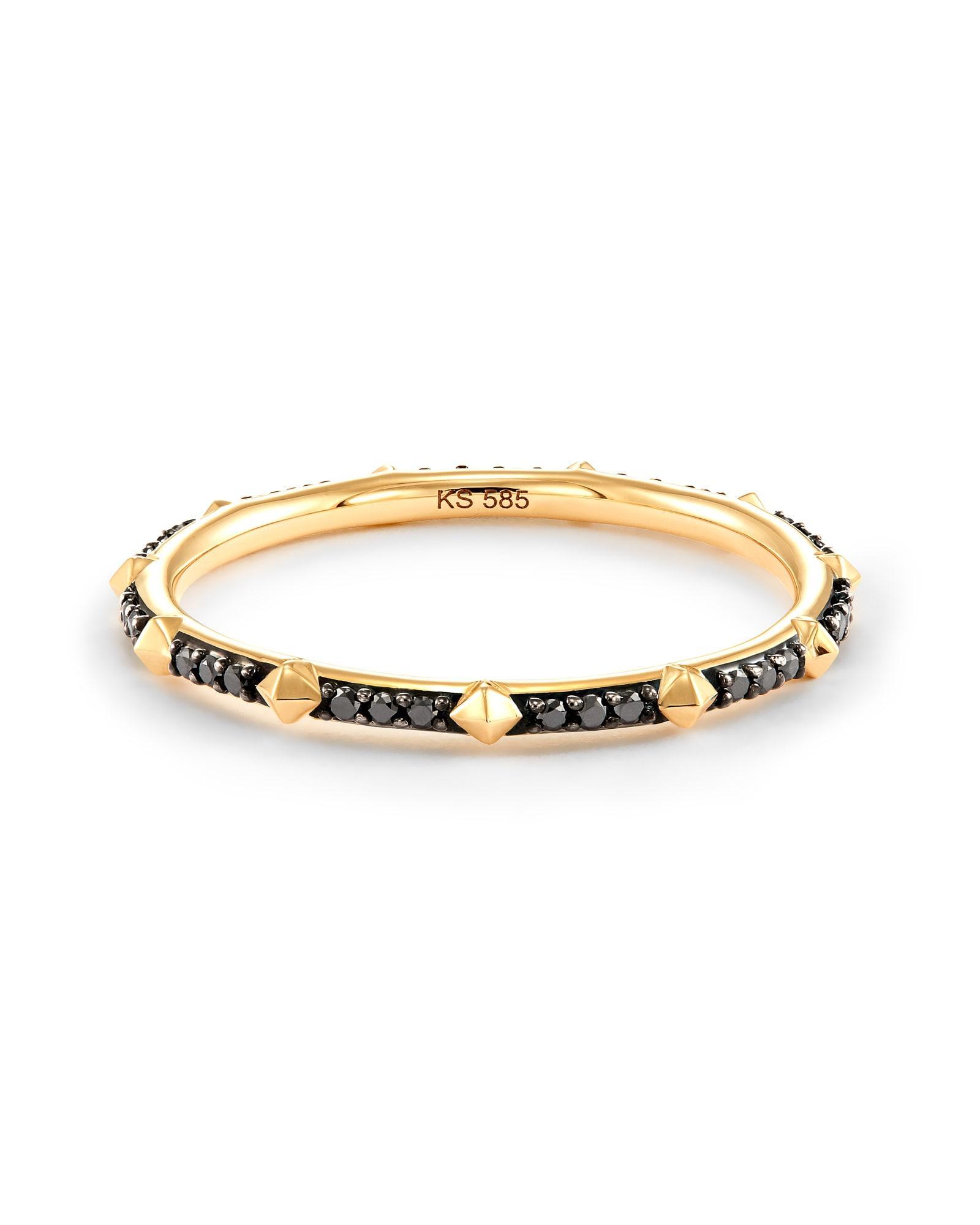 Scott Kendra Scott Astrid 14k Yellow Gold Band Ring in Black Diamond   Diamonds product image