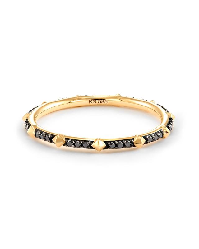 Scott Kendra Scott Astrid 14k Yellow Gold Band Ring in Black Diamond   Diamonds Product Image