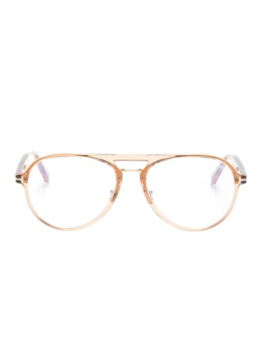 Pilot-frame Glasses In Neutrals Product Image