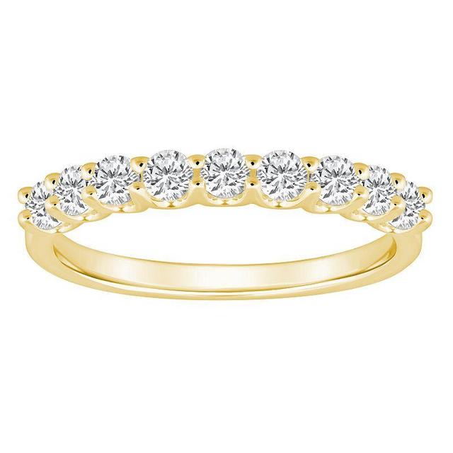 Alyson Layne 14k Gold 5/8 Carat T.W. Diamond 9-Stone Wedding Band, Womens Yellow Product Image