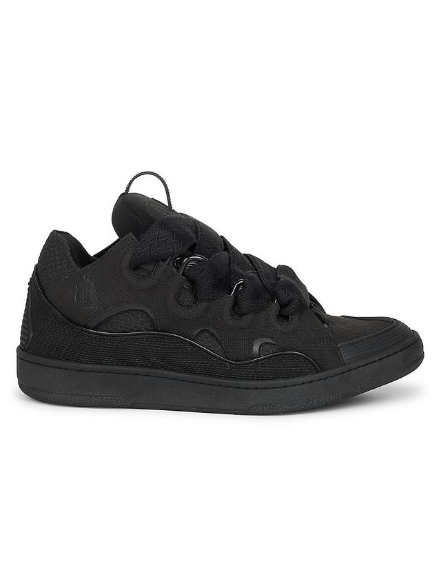 Mens Curb Textured Leather Sneakers Product Image