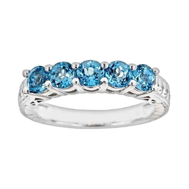 Blue Topaz (1-1/2 ct. t.w.) Ring in Sterling Silver (Also Available in Other Birthstones) Product Image