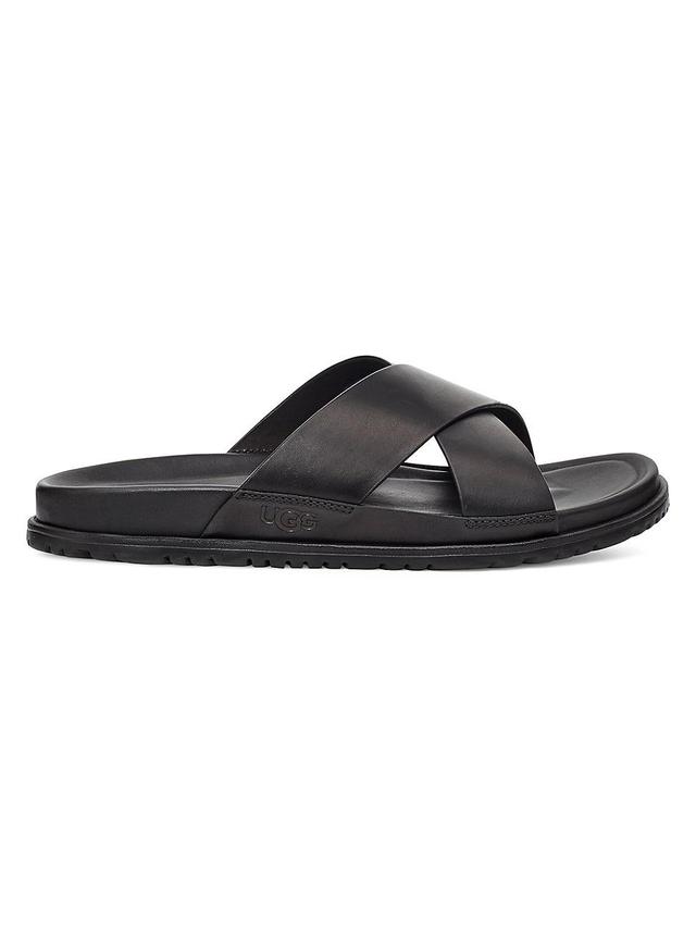 Mens Wainscott Leather Slide Sandals Product Image