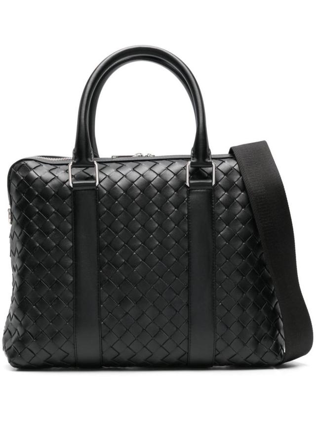 Black Intrecciato Leather Briefcase Bag Product Image