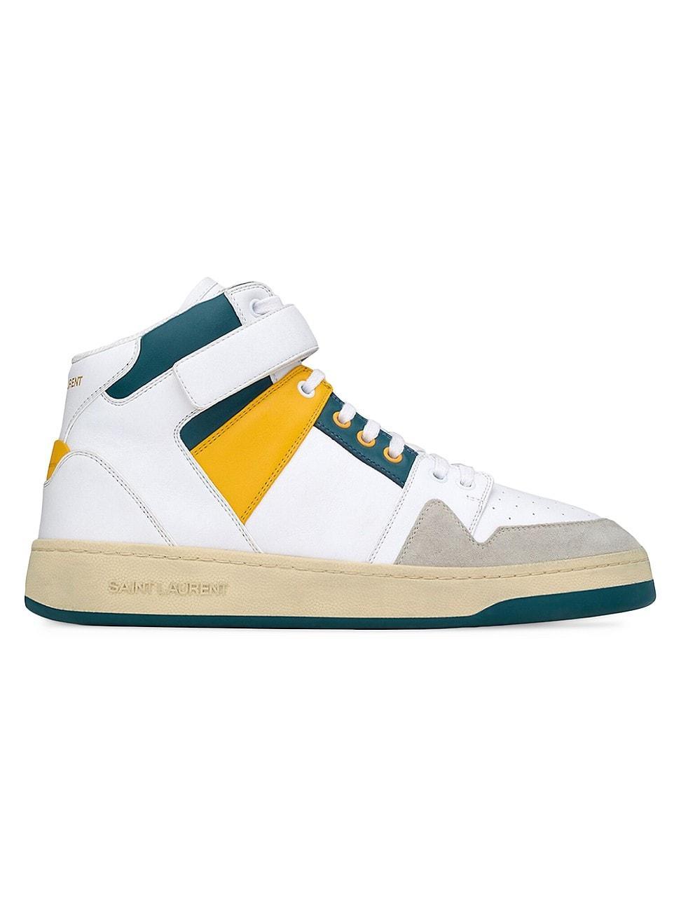 Mens Lax Mid Top Sneakers in Smooth Leather and Suede Product Image