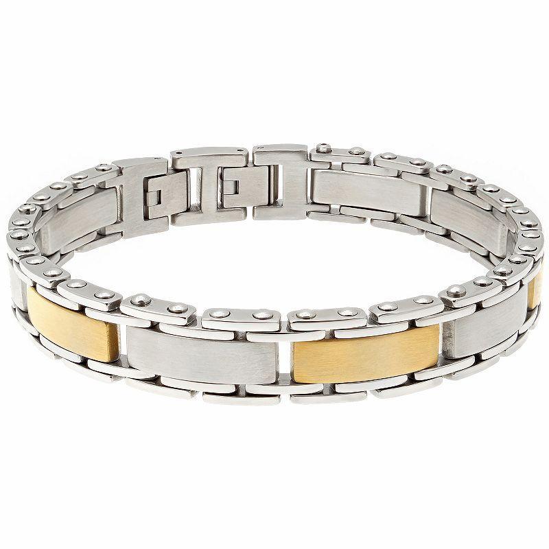 Mens LYNX Two Tone Stainless Steel Link Bracelet Product Image