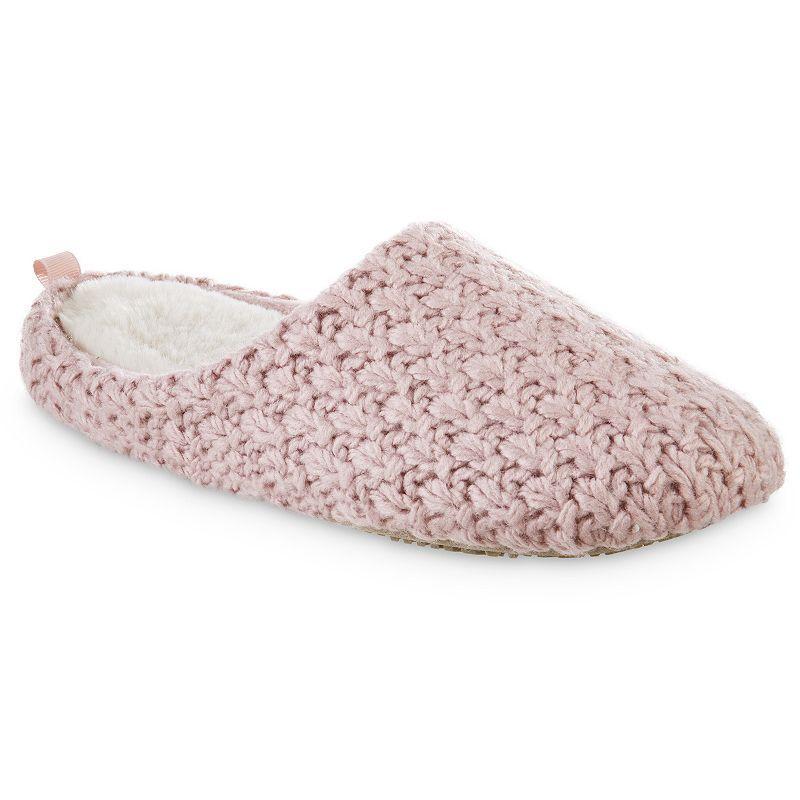 isotoner Sutton Chunky Knit Hoodback Womens Slippers Product Image