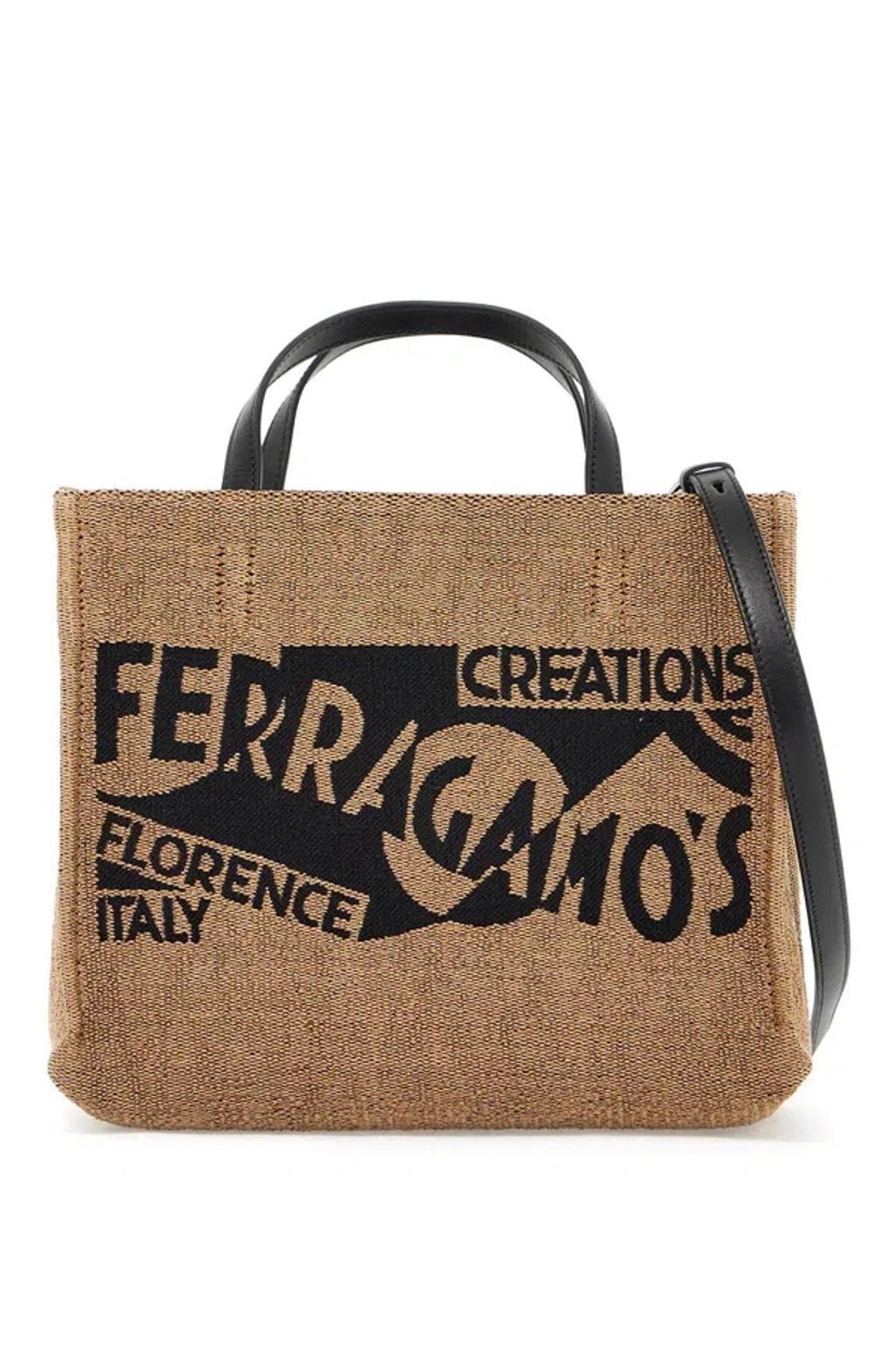 Logo Printed Small Tote Bag In Beige Product Image