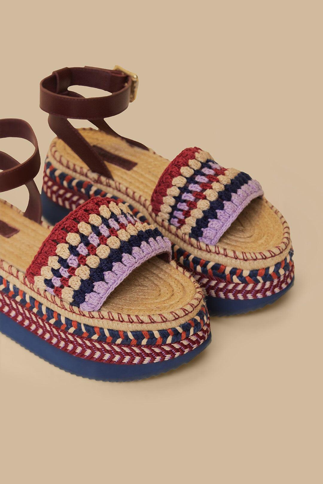 Marsala Crochet Espadrille Flatform Product Image