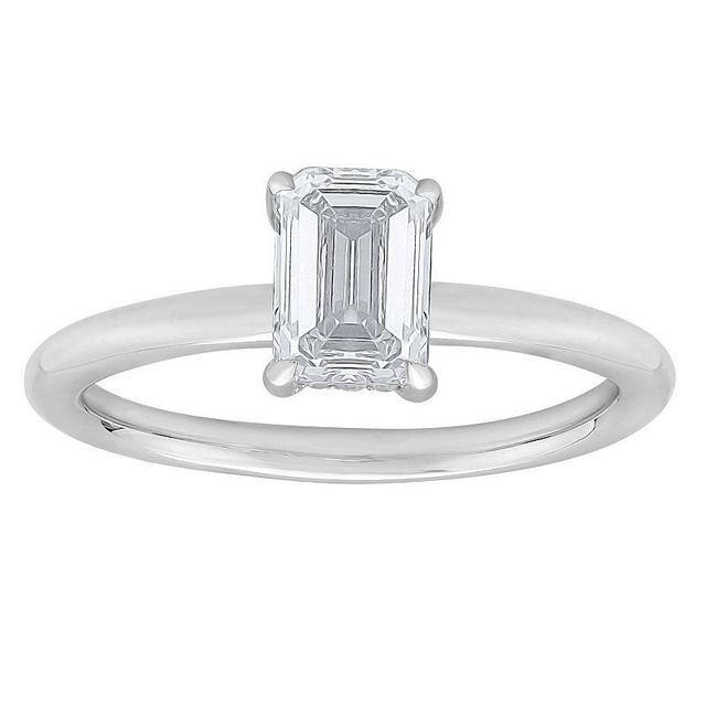 Diamond Medley 14k White Gold 1 Carat T.W. Lab-Grown Diamond Solitaire Plus Ring, Womens 14k Whgold Product Image