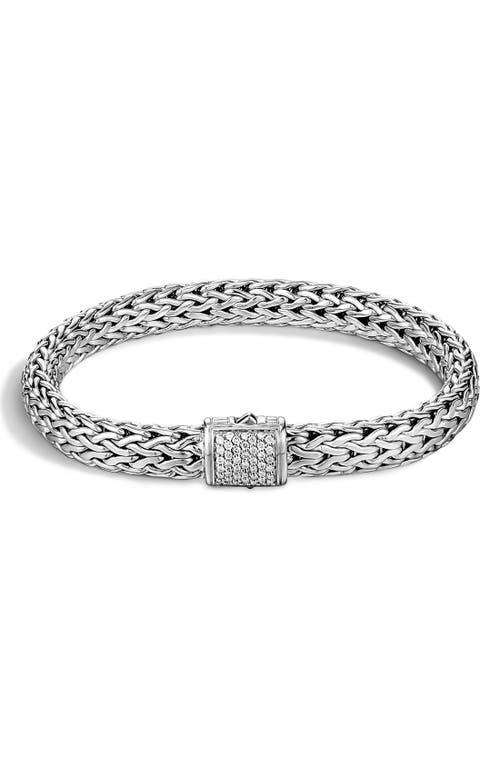 Womens Classic Chain Diamond & Sterling Silver Medium Bracelet Product Image