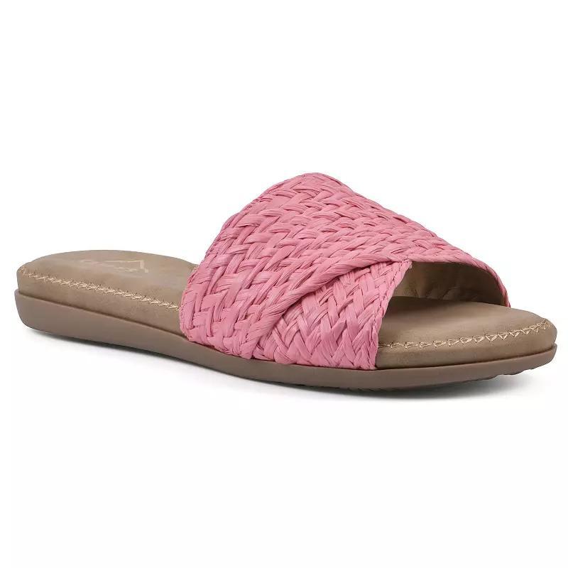 Cliffs by White Mountain Flawless Womens Slide Sandals Pink Raffia Product Image