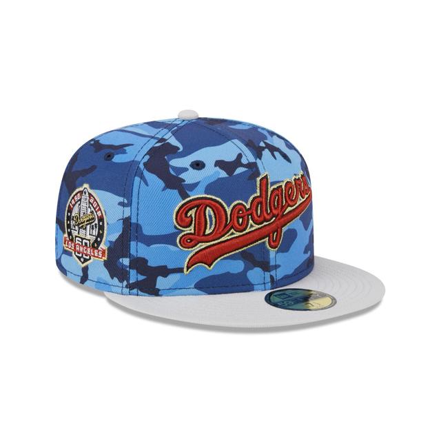 Los Angeles Dodgers Blue Camo 59FIFTY Fitted Hat Male Product Image