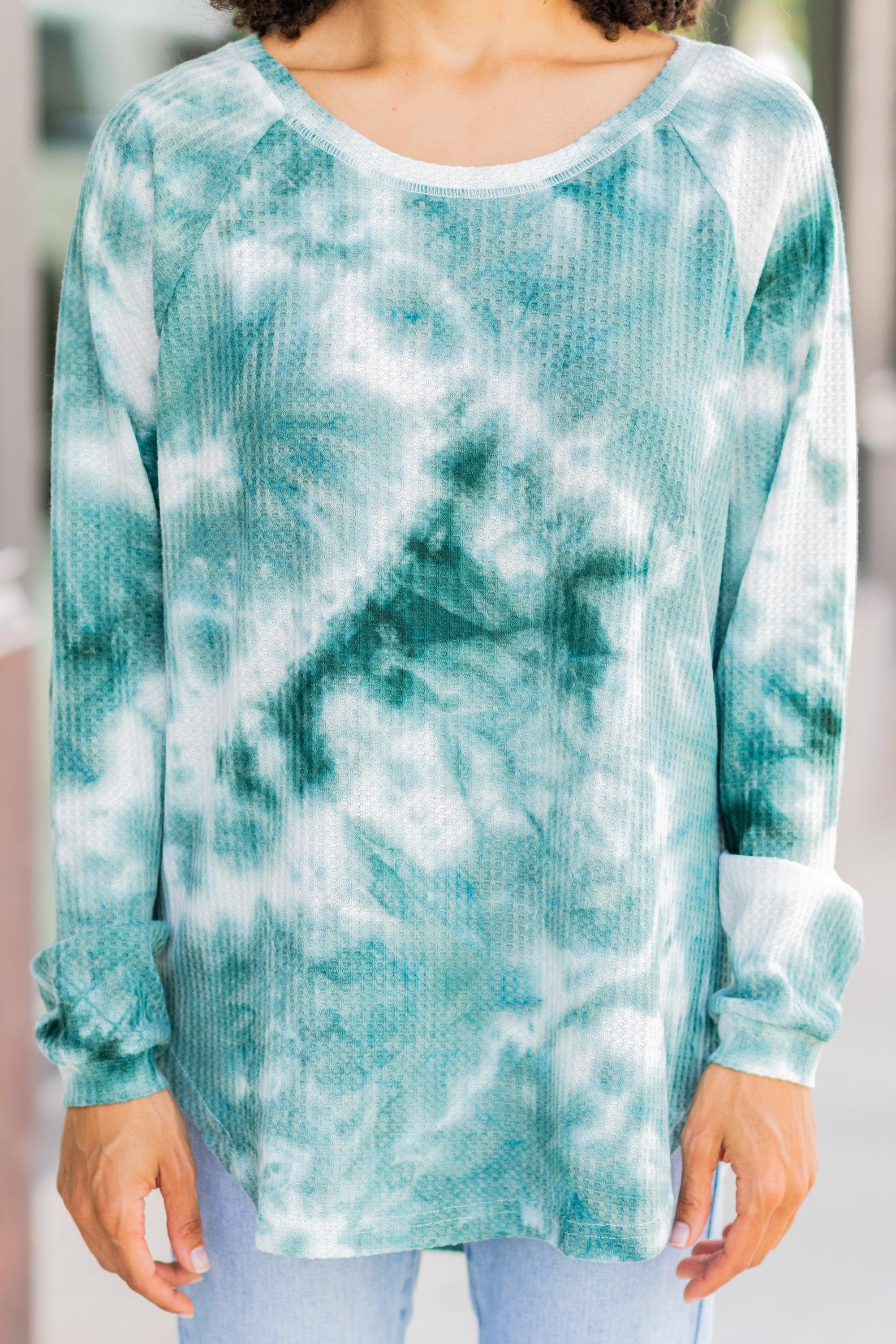 Easy Like Sunday Olive Green Tie Dye Tunic Female Product Image