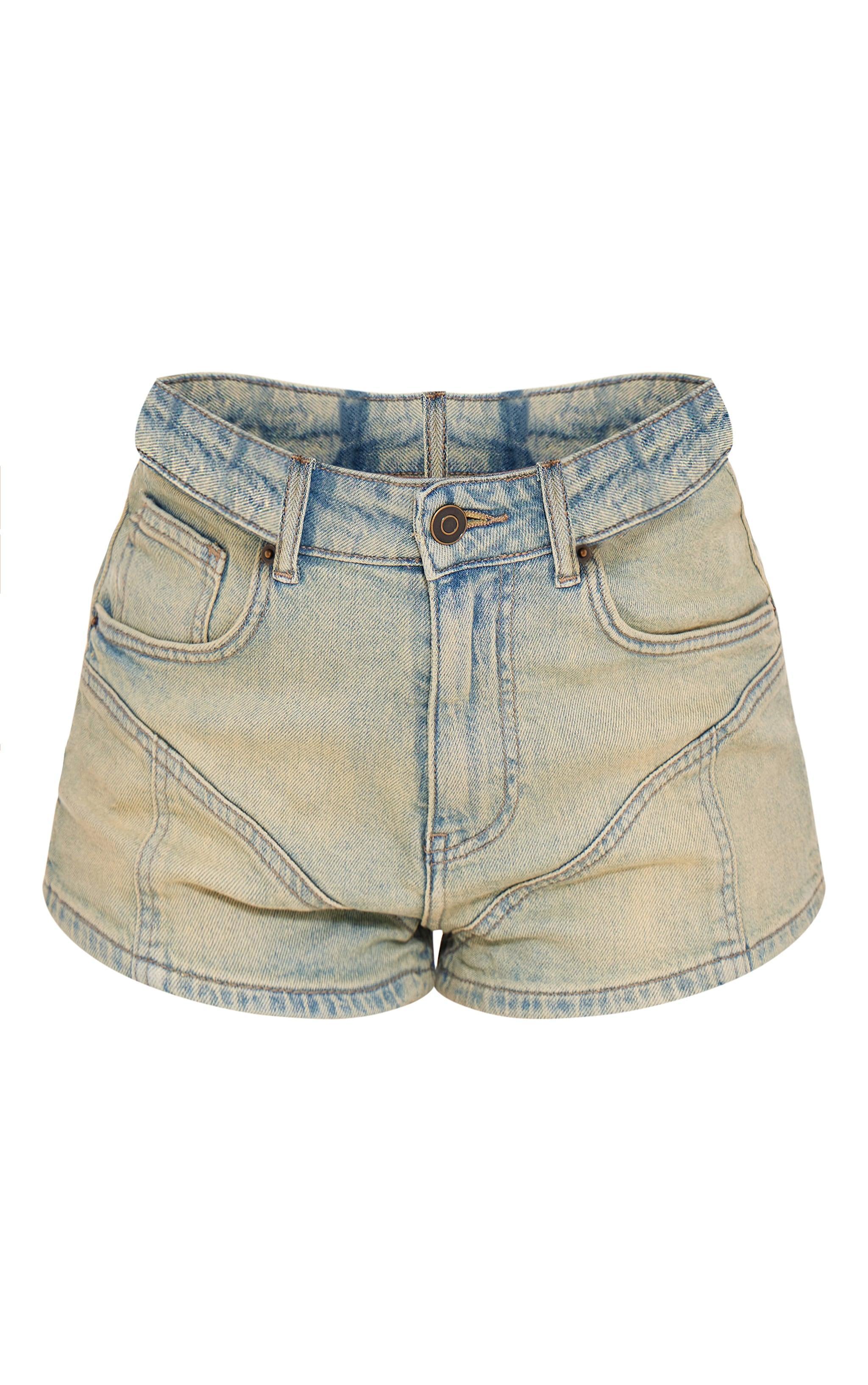 Vintage Western Seam Detail Denim Shorts Product Image