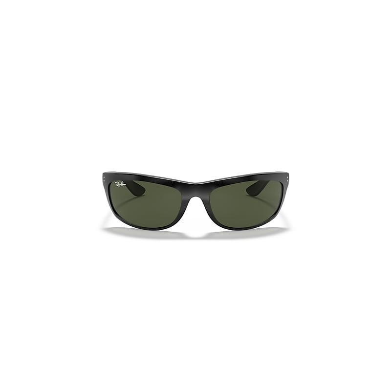 Ray-Ban Balorama Sunglasses Black Frame Green Lenses 62-19 Product Image