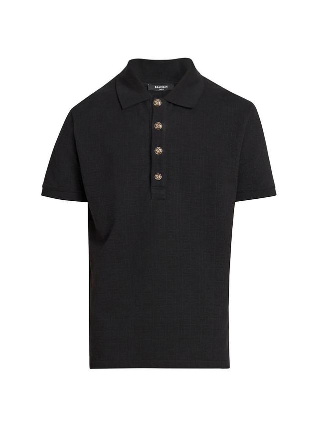 Mens Jacquard Logo Stretch-Cotton Polo Shirt Product Image