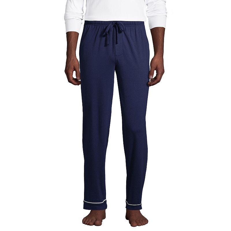 Big & Tall Lands End Knit Pajama Pants, Mens Blue Product Image