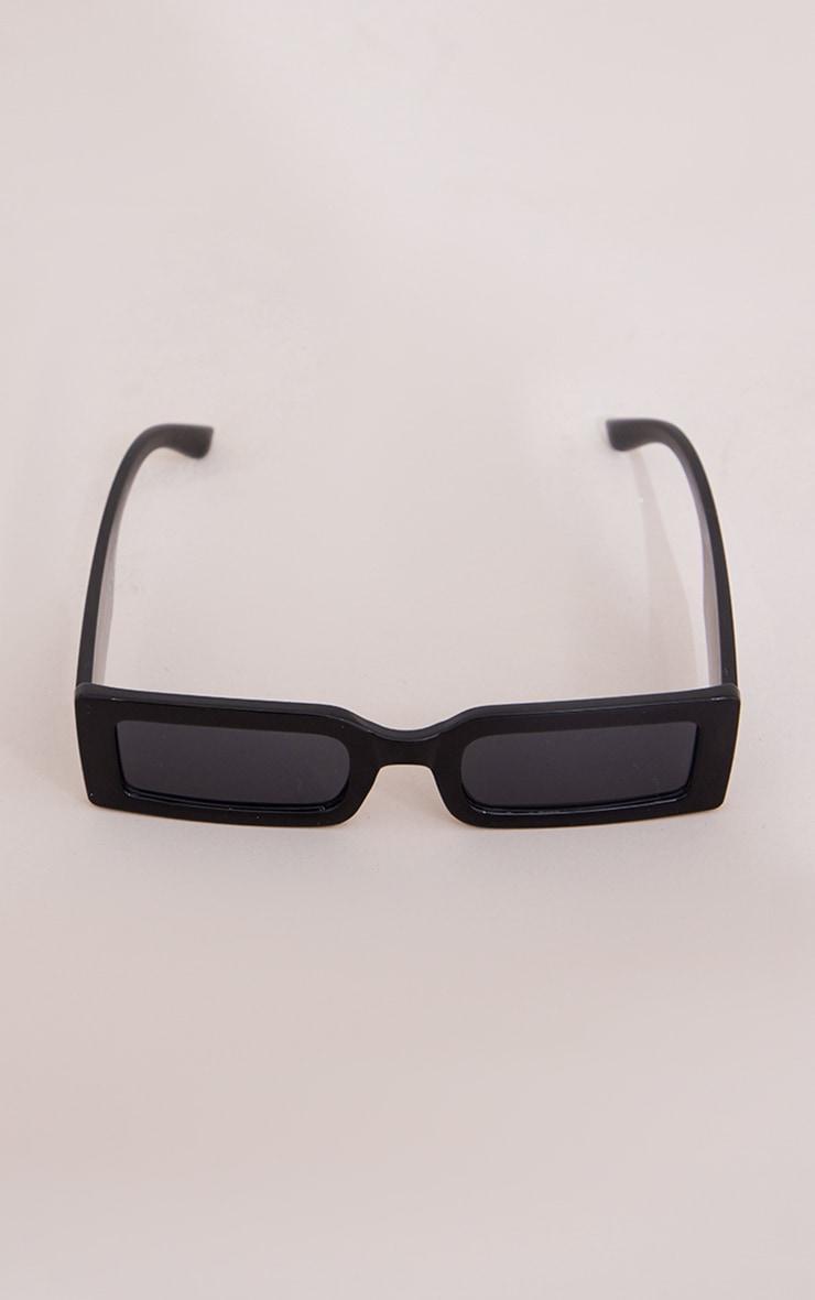 Black Slim Rectangular Frame Sunglasses Product Image