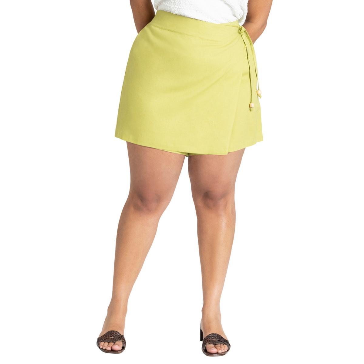 Eloquii Womens Linen Skort With Beads Product Image