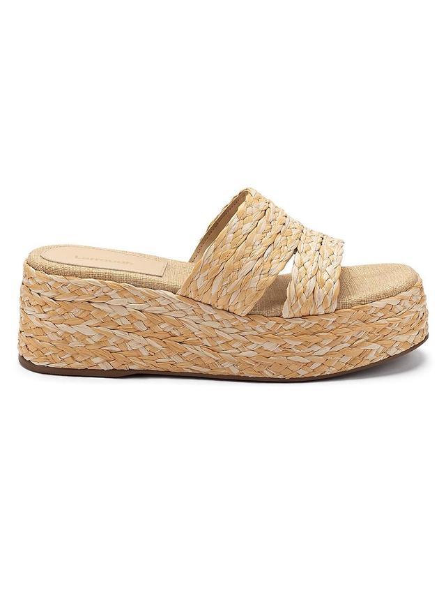 Womens Ash Braided Raffia Flatform Sandals Product Image