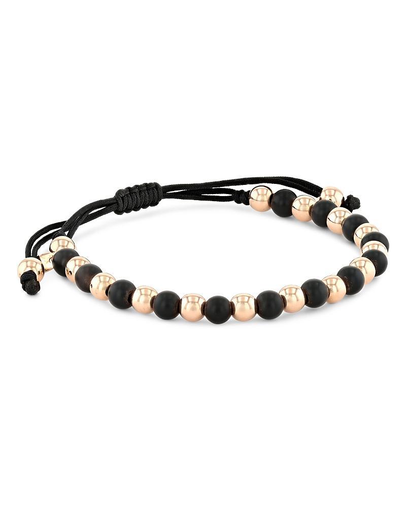 Alberto Milani Mens 18K Rose Gold & Onyx Beaded Bracelet Product Image