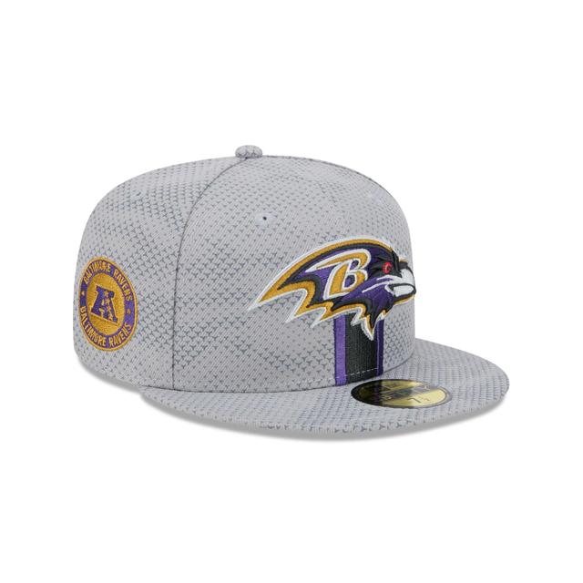 Baltimore Ravens 2024 Sideline Gray 59FIFTY Fitted Hat Male Product Image