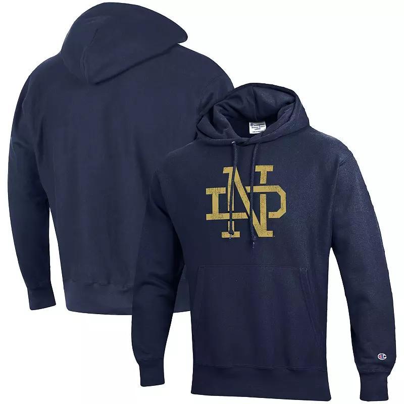 Mens Champion Notre Dame Fighting Irish Vault Logo Reverse Weave Pullover Hoodie Blue Product Image