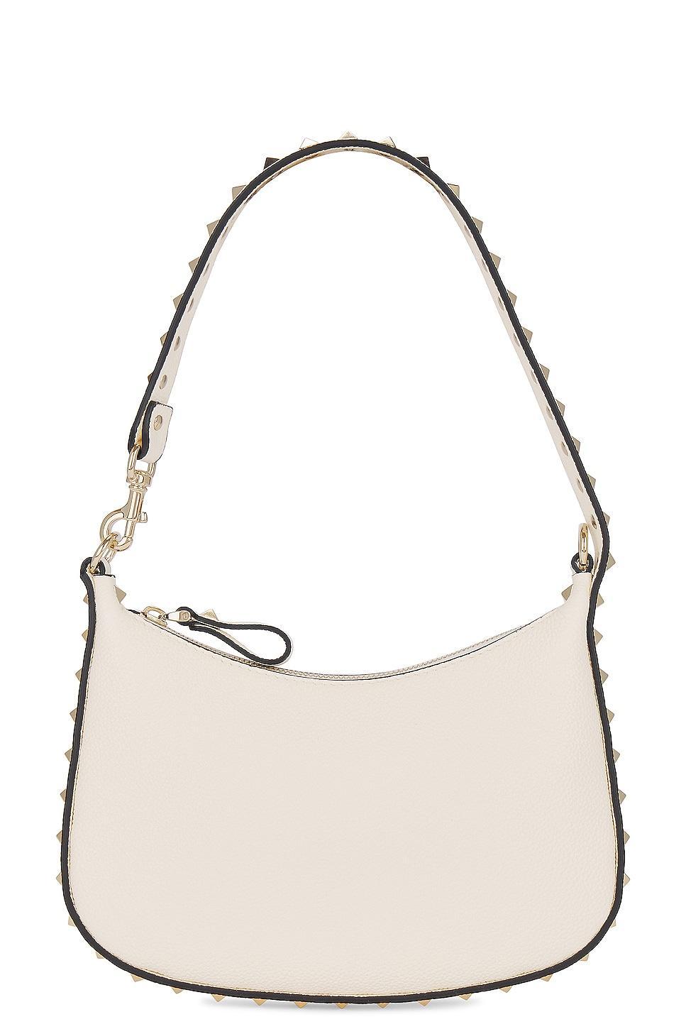 Womens Mini Rockstud Hobo Bag In Grainy Calfskin Product Image