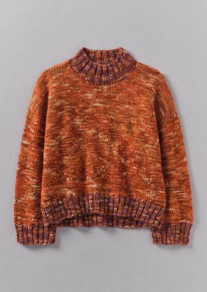 Hand Dyed Marl Sweater | Orange Mix Product Image