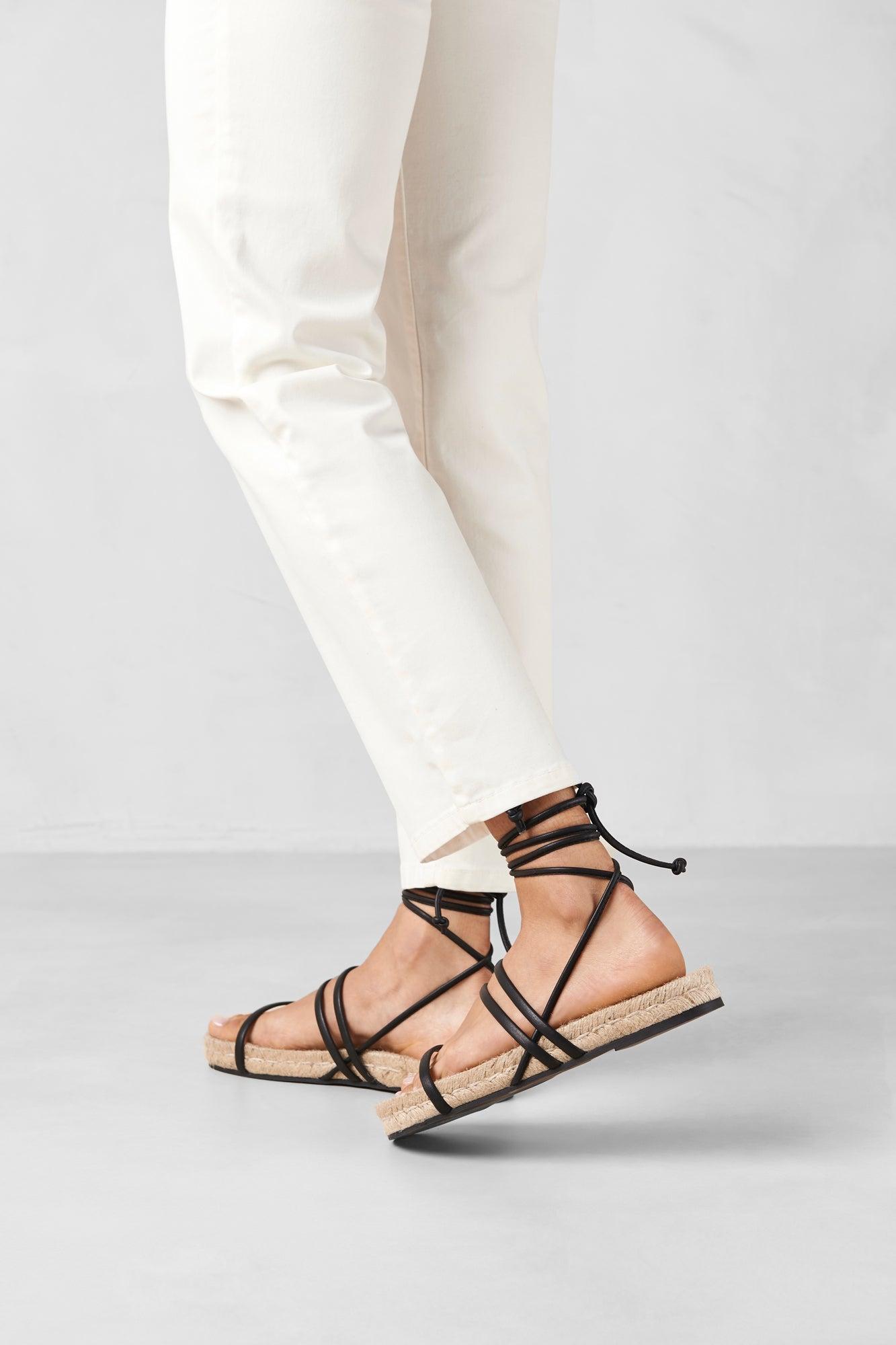 Alohas Rayna Leather Sandal - Black Product Image