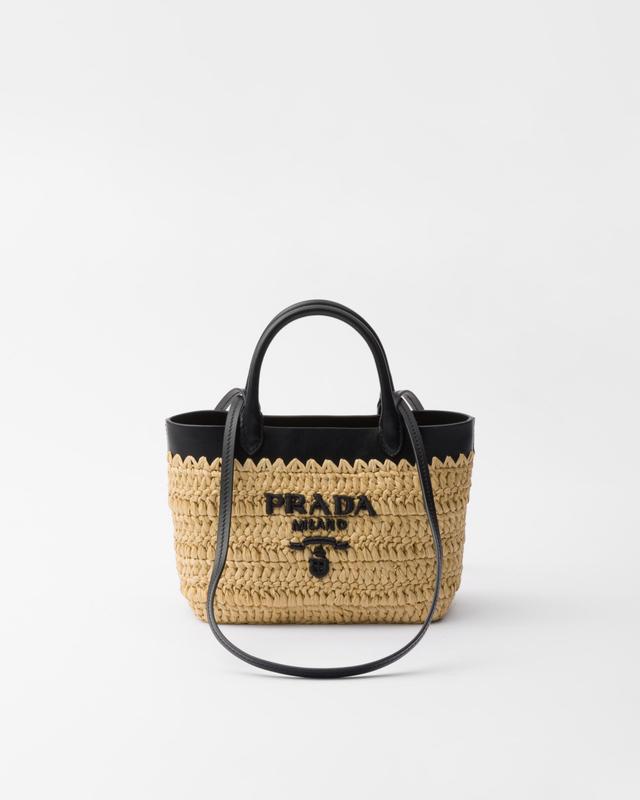 Mini crochet and leather tote bag Product Image