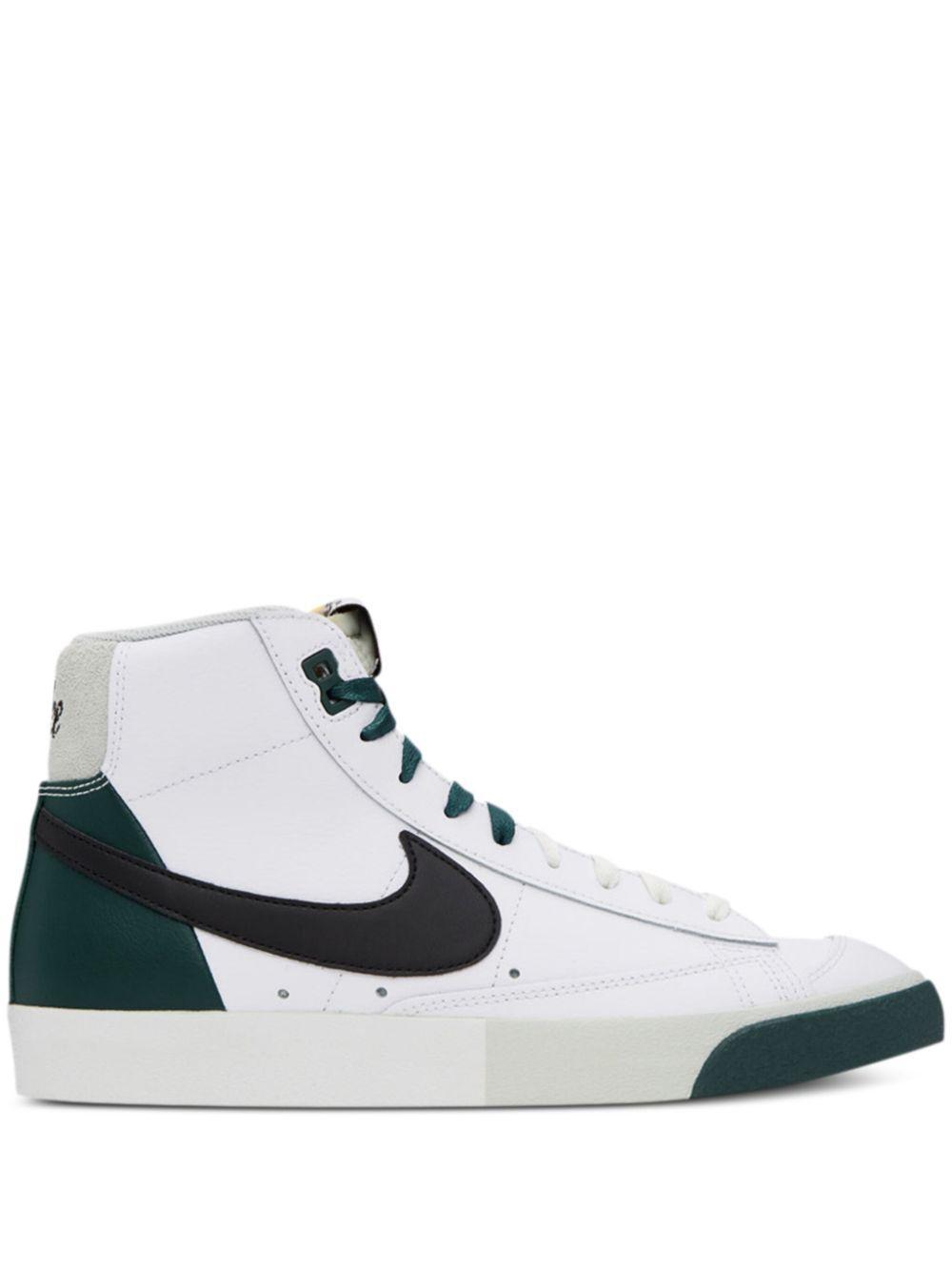 NIKE White & Green Blazer Mid '77 Premium Sneakers Product Image