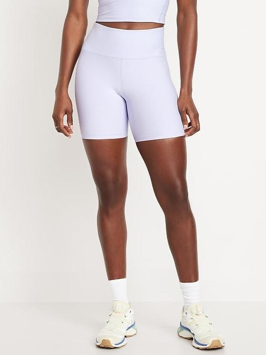 High-Waisted PowerSoft Biker Shorts -- 6-inch inseam Product Image