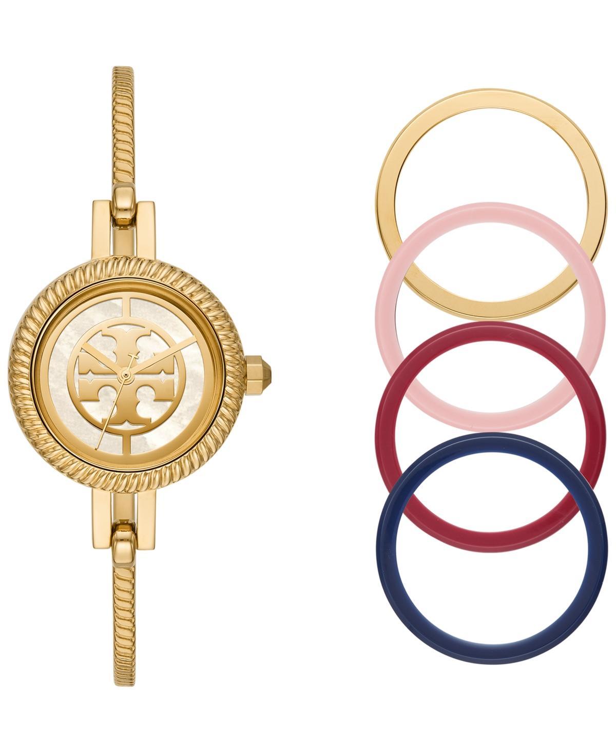 Tory Burch Womens Reva Gold-Tone Stainless Steel Bangle Bracelet Watch 27mm Gift Set - Gold Product Image