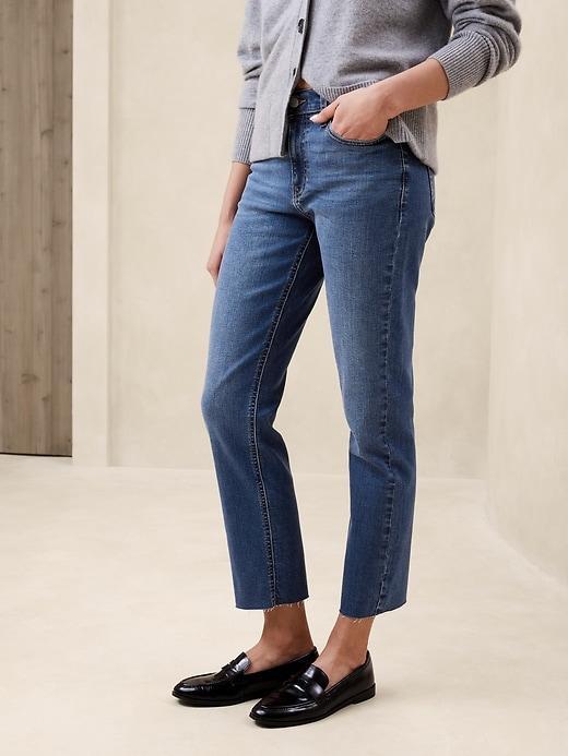 Slim Mid-Rise Raw-Hem Jean Product Image