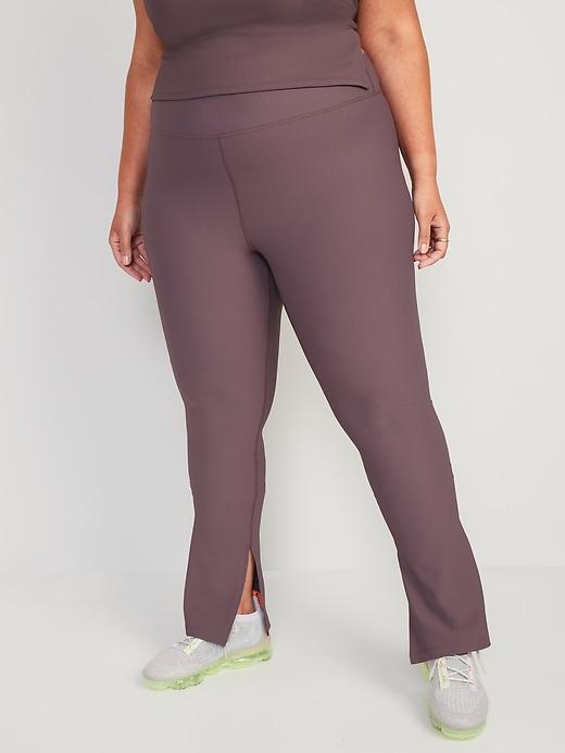 Extra High-Waisted PowerSoft Ribbed Flare Leggings Product Image