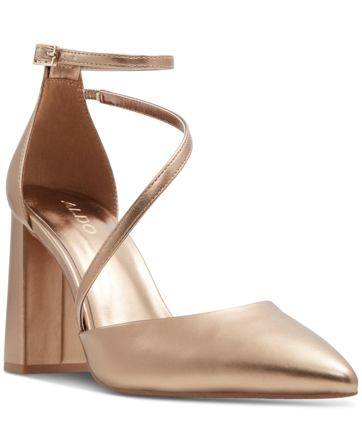 Aldo Womens Milley Strap Pointed-Toe Block Heel Pumps Product Image