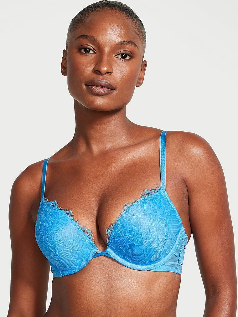 Bombshell Rose Lace & Grommet Push-Up Bra Product Image