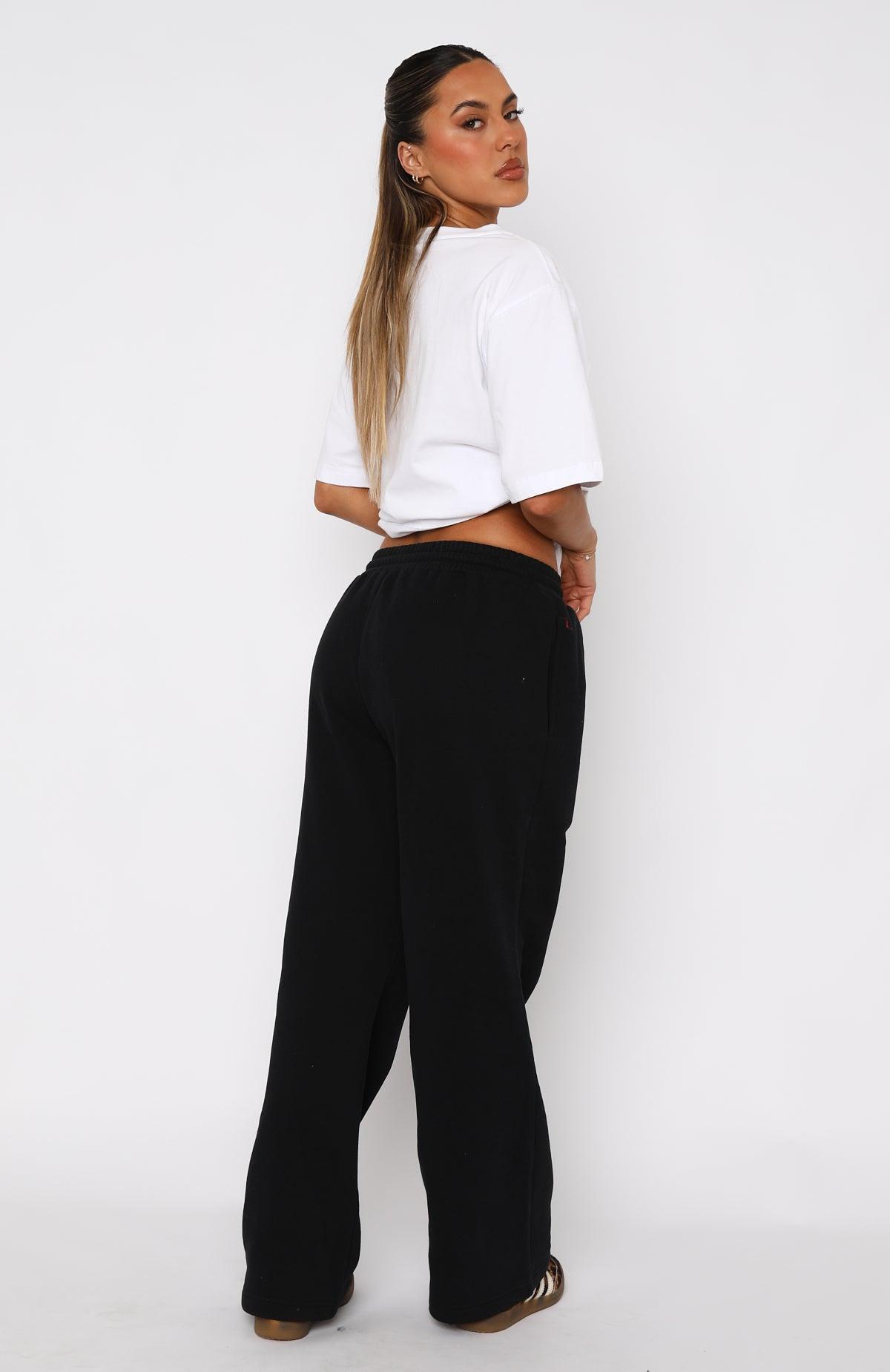 Stick With Me Wide Leg Sweatpants Black Product Image