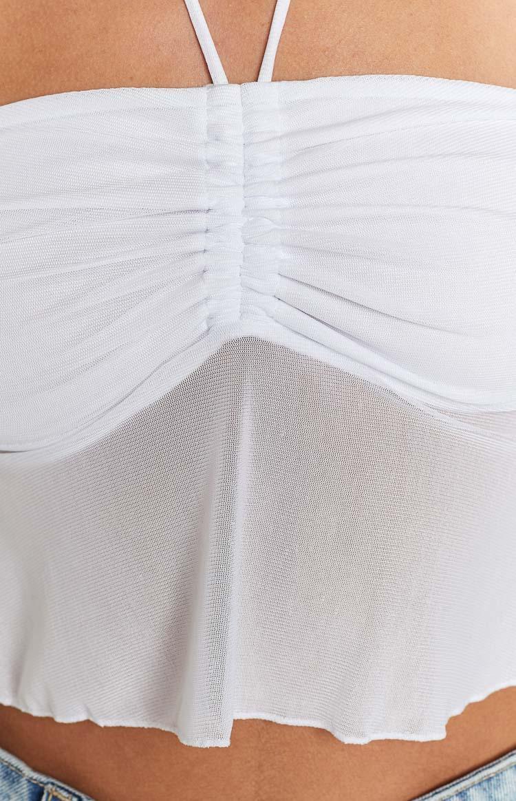 Bella White Halter Crop Top Product Image