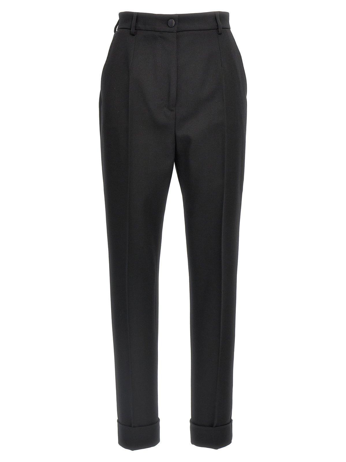 Turned-up Hem Tailored Trousers In Nero Product Image