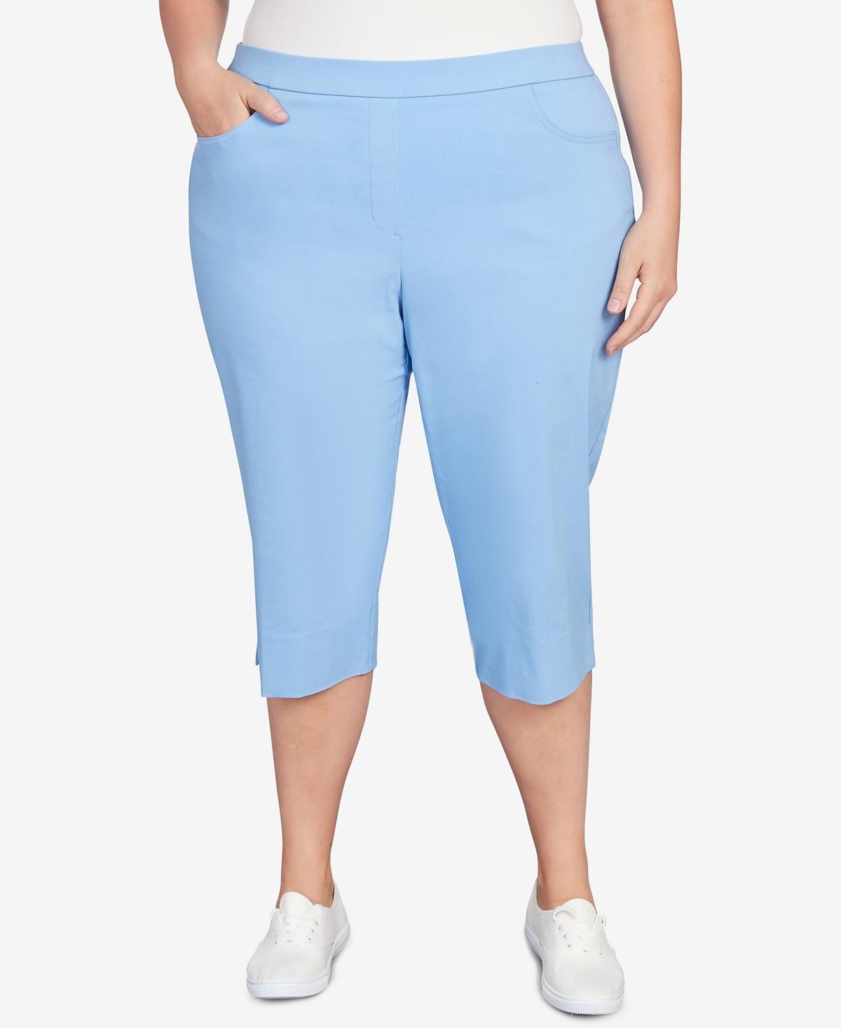 Plus Alfred Dunner Allure Capri Pants, Womens Blue Product Image