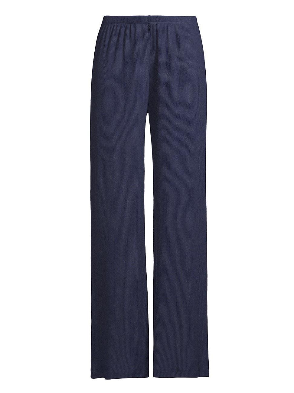 Womens Soleil Rib-Knit Straight Pants Product Image