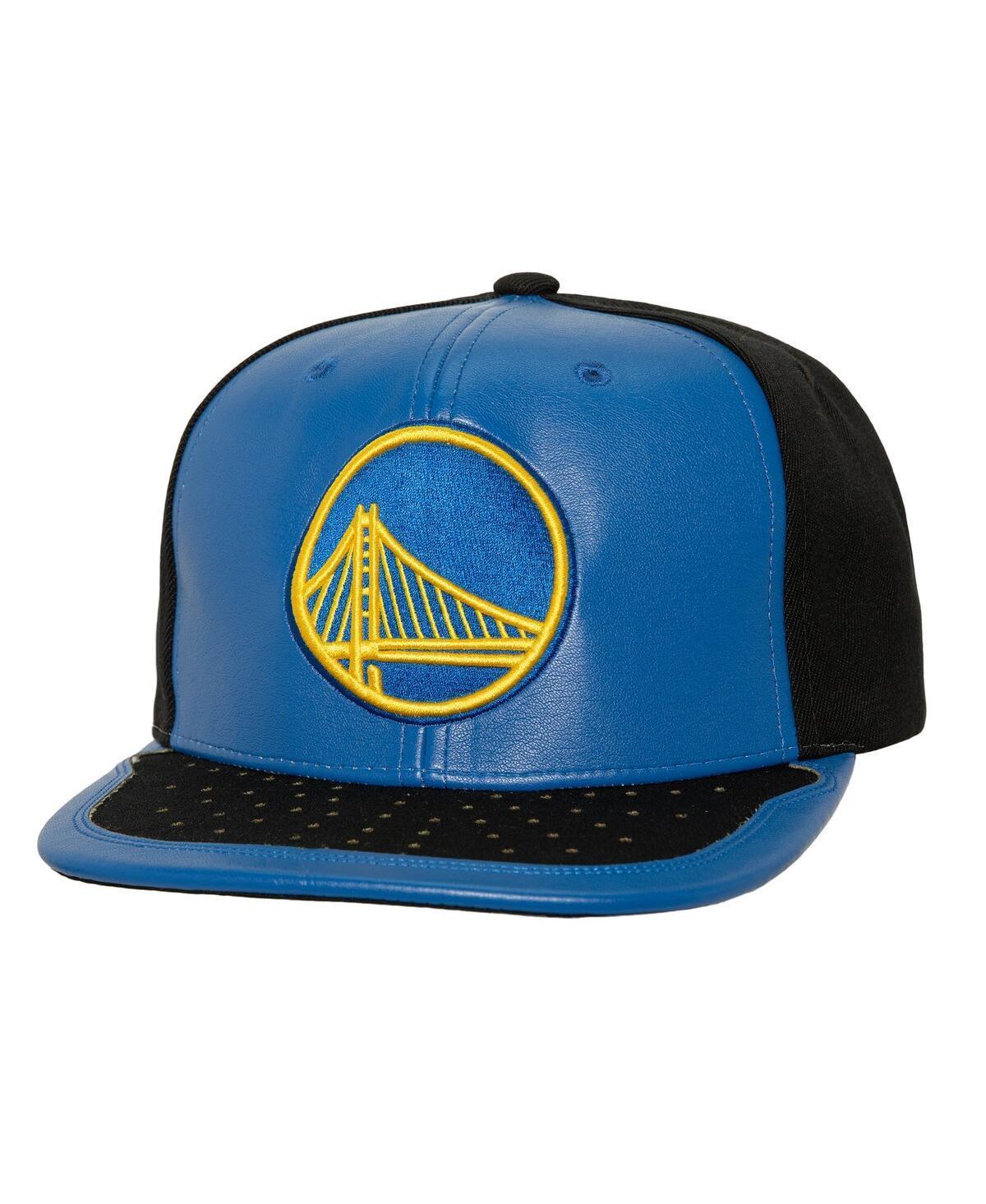 Mitchell Ness Mens Black/Royal Golden State Warriors Day One Snapback Hat Product Image