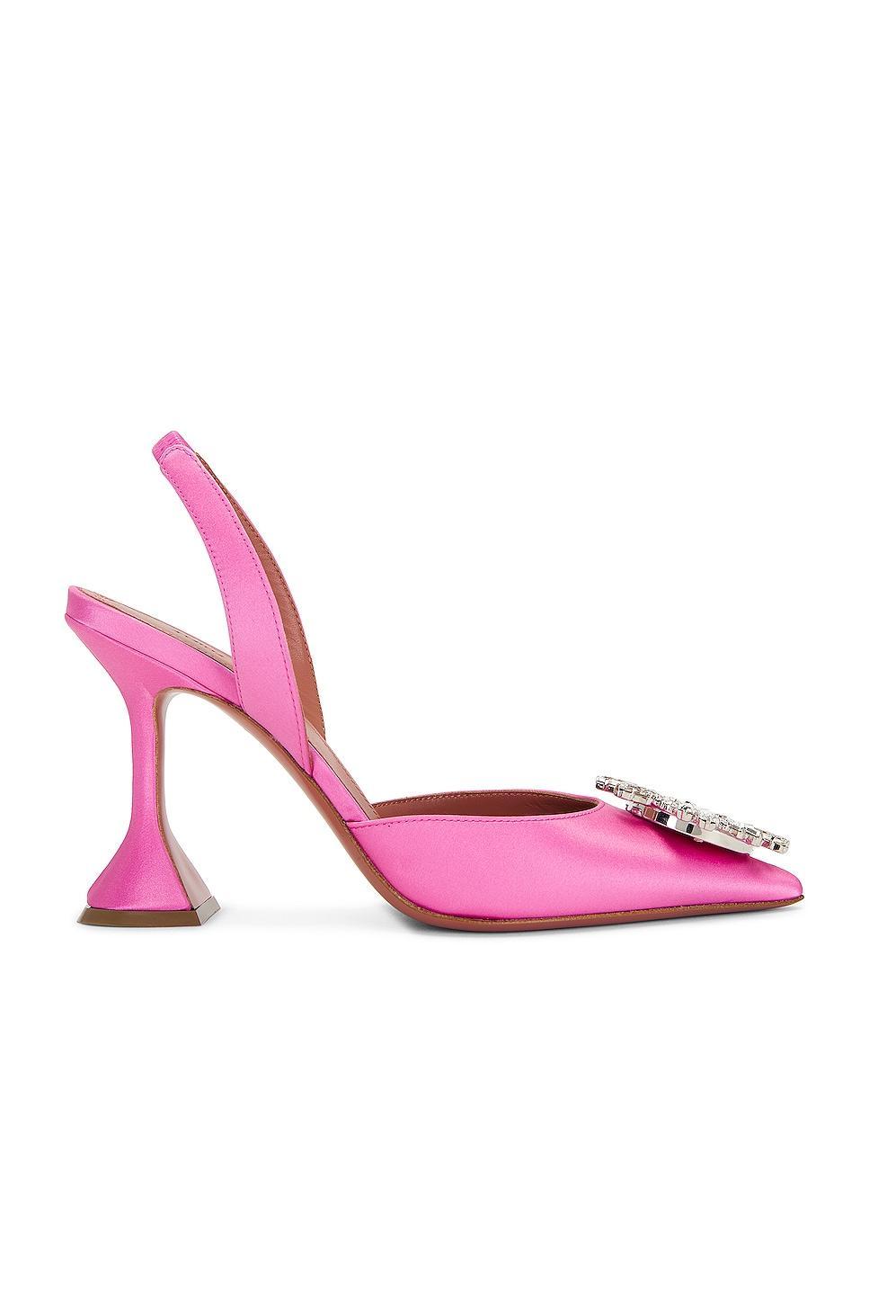 AMINA MUADDI Begum Satin Sling Pump Pink. (also in ). Product Image