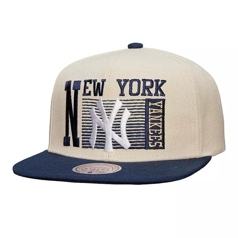 Mens Mitchell & Ness Cream New York Yankees Cooperstown Collection Speed Zone Snapback Hat Product Image