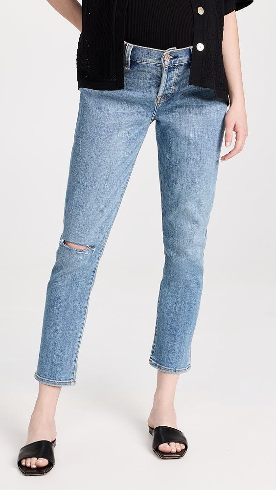 7 For All Mankind Maternity Josefina Jeans with One Knee Hole | Shopbop Product Image